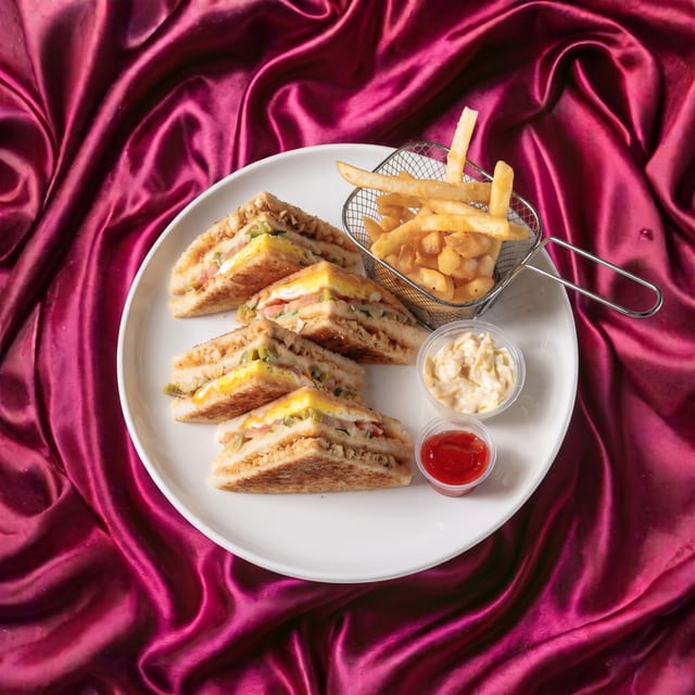 Club Sandwich w/ Fries & Coleslaw.